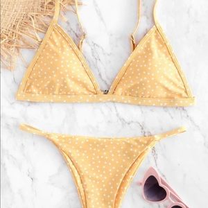 ZAFUL yellow polka dot teeny bikini